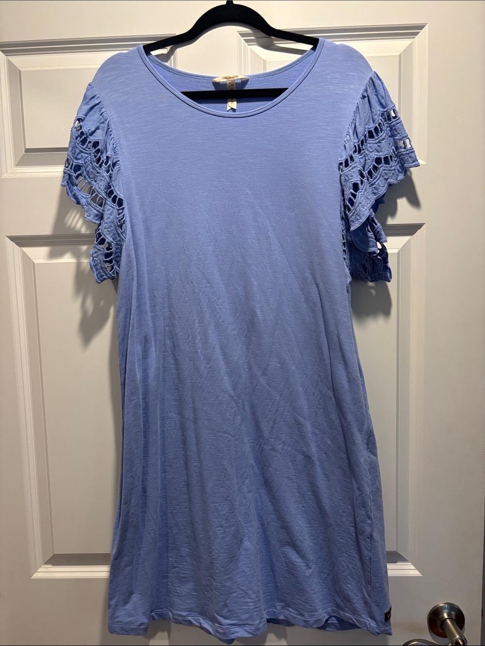 Matilda Jane Light Blue Crochet-Sleeve T-Shirt Dress